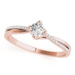 Vintage Engagement Ring, Round Shape, in Rose Gold - 84888