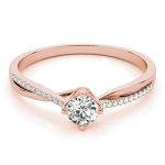 Vintage Engagement Ring, Round Shape, in Rose Gold - 84888