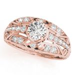 Vintage Engagement Ring, Round Shape, in Rose Gold - 84889