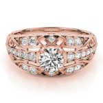 Vintage Engagement Ring, Round Shape, in Rose Gold - 84889