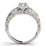 Vintage Engagement Ring, Round Shape, in White Gold - 84889