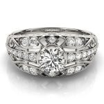 Vintage Engagement Ring, Round Shape, in White Gold - 84889