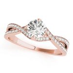 Vintage Engagement Ring, Round Shape, in Rose Gold - 84891