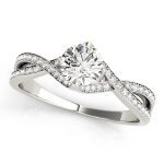 Vintage Engagement Ring, Round Shape, in White Gold - 84891