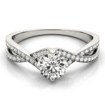 Vintage Engagement Ring, Round Shape, in White Gold - 84891