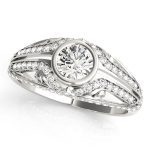 Vintage Engagement Ring, Round Shape, in White Gold - 84892