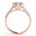 Pave Engagement Ring, Round Shape, in Rose Gold - 84894