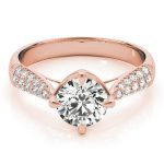 Pave Engagement Ring, Round Shape, in Rose Gold - 84894