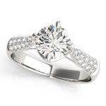 Pave Engagement Ring, Round Shape, in Sterling Silver - 84894