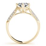 Pave Engagement Ring, Round Shape, in Yellow Gold - 84894