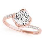 Tension Engagement Ring, Round Shape, in Rose Gold - 84896