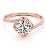 Tension Engagement Ring, Round Shape, in Rose Gold - 84896