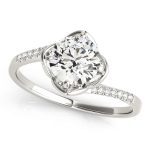 Tension Engagement Ring, Round Shape, in White Gold - 84896