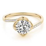 Tension Engagement Ring, Round Shape, in Yellow Gold - 84896