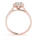 Halo Engagement Ring, Round Shape, in Rose Gold - 84902