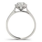 Halo Engagement Ring, Round Shape, in White Gold - 84902