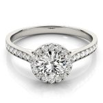 Halo Engagement Ring, Round Shape, in White Gold - 84902