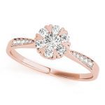 Halo Engagement Ring, Round Shape, in Rose Gold - 84904