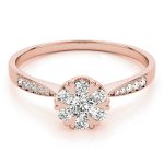 Halo Engagement Ring, Round Shape, in Rose Gold - 84904