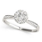 Halo Engagement Ring, Round Shape, in White Gold - 84904