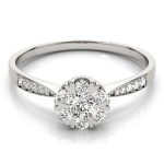 Halo Engagement Ring, Round Shape, in Sterling Silver - 84904