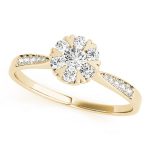 Halo Engagement Ring, Round Shape, in Yellow Gold - 84904