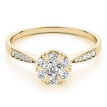 Halo Engagement Ring, Round Shape, in Yellow Gold - 84904