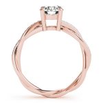 Side Stone Engagement Ring, Round Shape, in Rose Gold - 84905