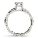 Side Stone Engagement Ring, Round Shape, in White Gold - 84905