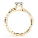 Side Stone Engagement Ring, Round Shape, in Yellow Gold - 84905