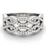 Double Row Wedding Ring, in White Gold - 84863