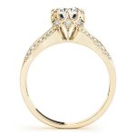 Side Stone Engagement Ring, Round Shape, in Yellow Gold - 84886