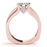 Channel Set Engagement Ring, Side Stone Style, Round Shape, in Rose Gold - 83749