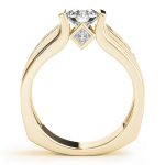 Channel Set Engagement Ring, Side Stone Style, Round Shape, in Yellow Gold - 83749