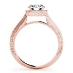 Halo Engagement Ring, Round Shape, in Rose Gold - 51046