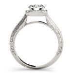 Halo Engagement Ring, Round Shape, in Sterling Silver - 51046