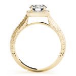 Halo Engagement Ring, Round Shape, in Yellow Gold - 51046