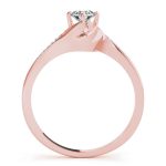 Side Stone Engagement Ring, Round Shape, in Rose Gold - 84874