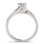 Side Stone Engagement Ring, Round Shape, in Platinum - 84874