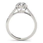 Side Stone Engagement Ring, Round Shape, in Sterling Silver - 84878