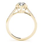 Side Stone Engagement Ring, Round Shape, in Yellow Gold - 84878