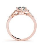 Halo Engagement Ring, Round Shape, in Rose Gold - 84899