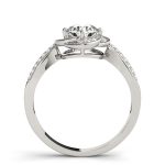 Halo Engagement Ring, Round Shape, in Sterling Silver - 84899