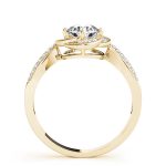 Halo Engagement Ring, Round Shape, in Yellow Gold - 84899