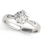 Solitaire Engagement Ring, Round Shape, in Platinum - 84906