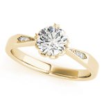 Solitaire Engagement Ring, Round Shape, in Yellow Gold - 84906