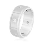 Men's Heavy Wedding Band, in White Gold - ND18129H