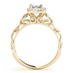 Halo Engagement Ring, Emerald Shape, in Yellow Gold - 84741