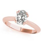 Prong Set Engagement Ring, Solitaire Style, Oval Shape, in Rose Gold - 84959