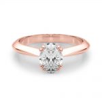 Prong Set Engagement Ring, Solitaire Style, Oval Shape, in Rose Gold - 84959